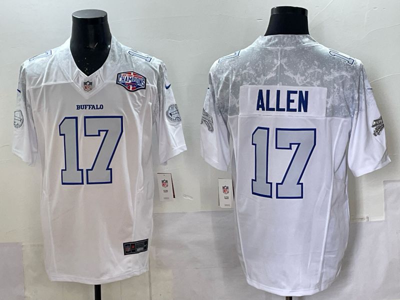 Men Buffalo Bills #17 Josh Allen Nike White 2025 Rivalries Collection Limited NFL Jersey 06